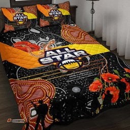 All Stars Rugby ANZAC Aboriginal Quilt Bed Set All Stars with ANZAC Day with Poppy Flower Quilt Bed Set