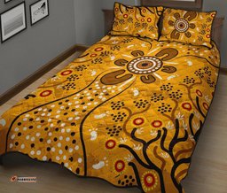 Quilt Bed Set Aboriginal Art In Spring Style