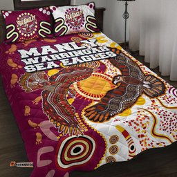 Sea Eagles Aboriginal Rugby Quilt Bed Set Double Sea Eagles With Tribal Sun And Footprints