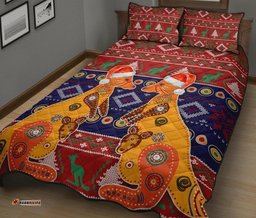 Christmas Australia Quilt Bed Set Mother Kangaroo In Christmas