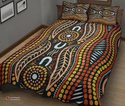 Aboriginal Quilt Bed Set, Indigenous Dot Painting