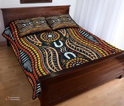 Aboriginal Quilt Bed Set, Indigenous Dot Painting