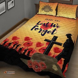 anzac day quilt bed set lest we forget
