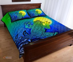 Aboriginal Quilt Bed Set Indigenous Frog Blue