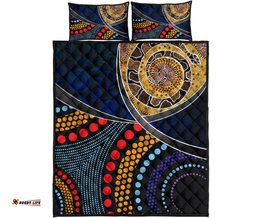 Australia Quilt Bed Set Aboriginal Dot Panting Art With Snake