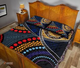 Australia Quilt Bed Set Aboriginal Dot Panting Art With Snake