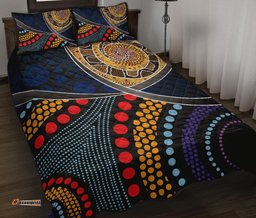 Australia Quilt Bed Set Aboriginal Dot Panting Art With Snake