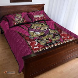 Queensland Rugby League Team Quilt Bed Set Queensland Maroons Mascot With Aboriginal Art STATE OF ORIGIN Quilt Bed Set