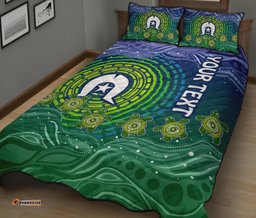 Custom Text Torres Strait Islanders Quilt Bed Set Aboriginal Turtle