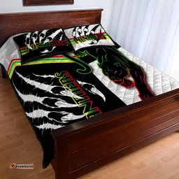Panthers Quilt Bed Set Claws Half Black White Style