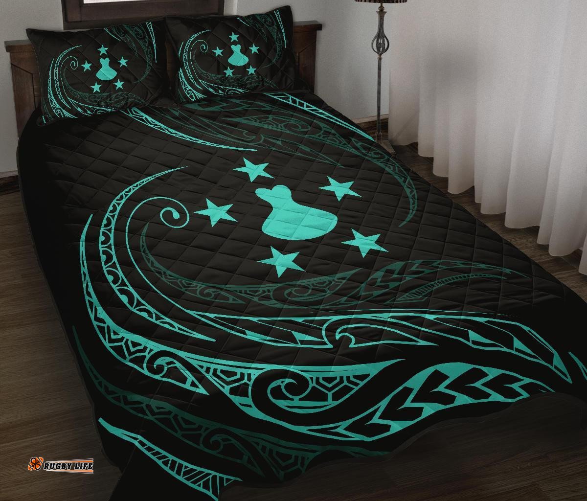 Austral Islands Quilt Bed Set Turquoise Frida Style