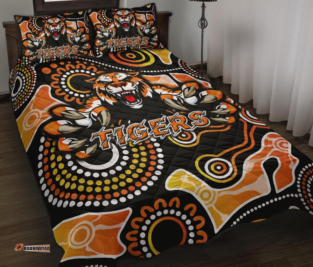 Wests Quilt Bed Set Rugby Tigers Indigenous