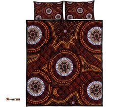 Aboriginal Quilt Bed Set Aboriginal Human Dot Painting Art