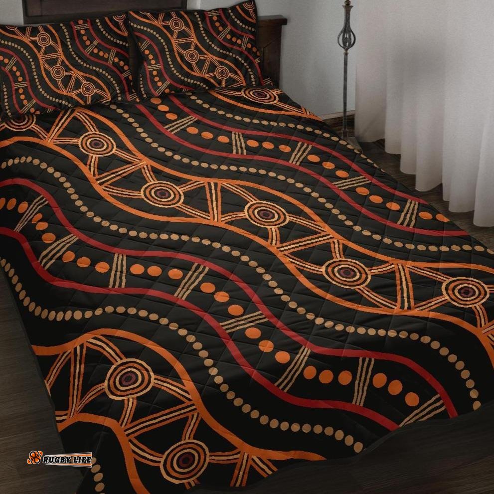 Aboriginal Quilt Bed Set, Indigenous Patterns Ver05