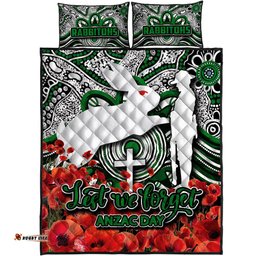 Rabbitohs Quilt Bed Set ANZAC Day Poppy Flowers With Aboriginal