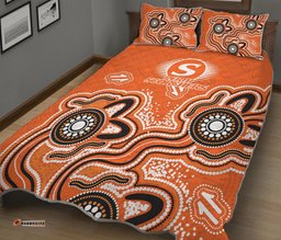 perth scorchers quilt bed set aboriginal art