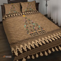 Personalised Wombat Christmas Tree Quilt Bed Set Australia Merry Xmas Simple Style