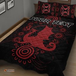 St. George Rugby Quilt Bed Set Custom Indigenous Dragons Quilt Bed Set
