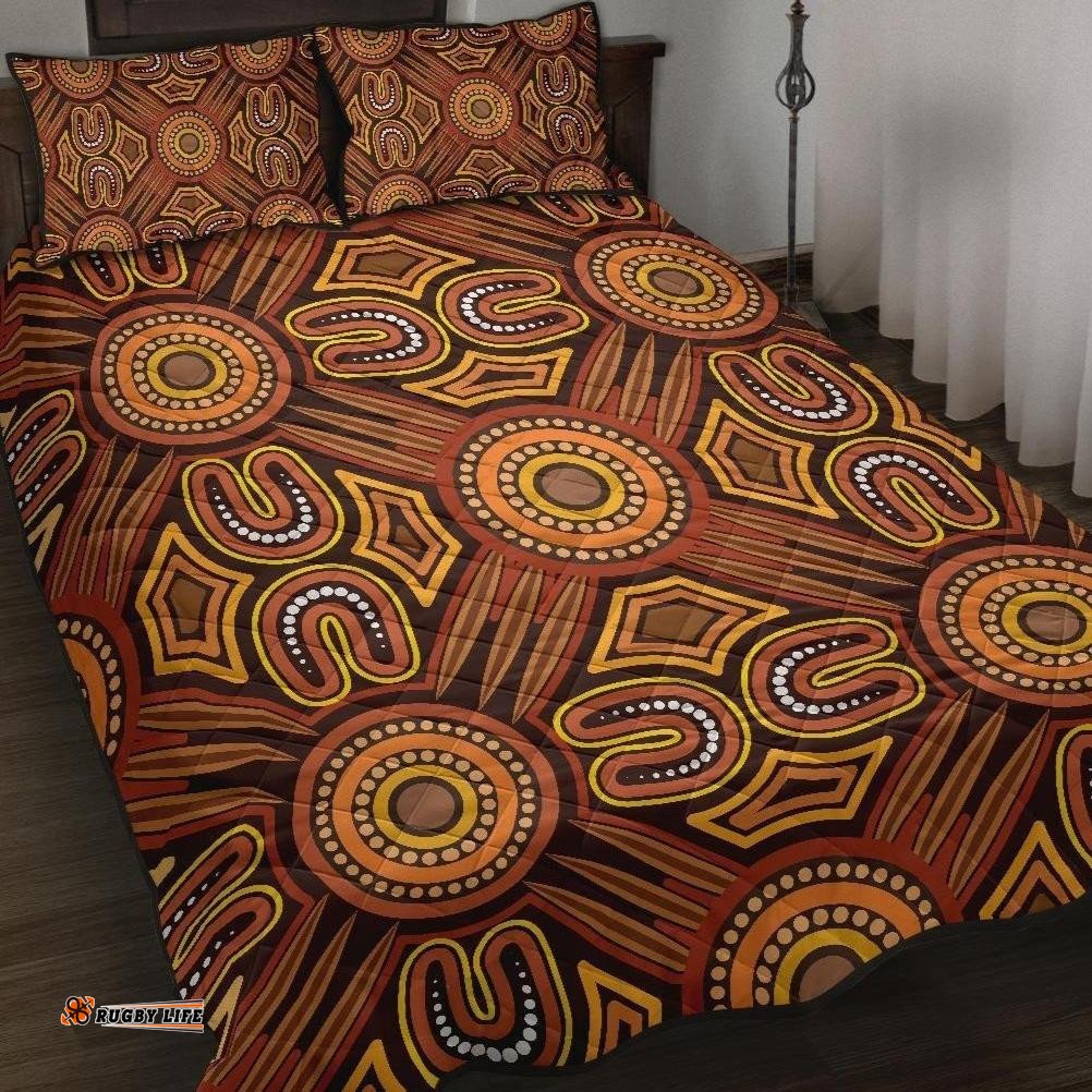 Aboriginal Quilt Bed Set, Indigenous Patterns Ver04