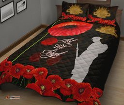 ANZAC Quilt Bed Set Remembrance Poppy Flowers
