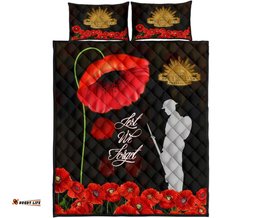 ANZAC Quilt Bed Set Remembrance Poppy Flowers