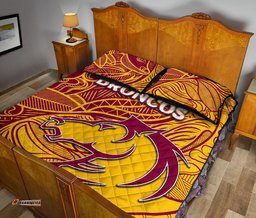 brisbane broncos quilt bed set tribal style