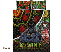 Penrith Panthers Quilt Bed Set Strong Panthers Legend With Special Aboriginal Style