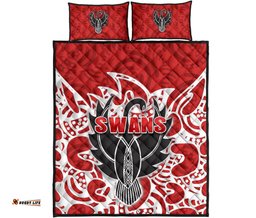 Sydney Quilt Bed Set Simple Indigenous Swans