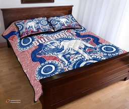 Western Quilt Bed Set Bulldogs Simple Indigenous