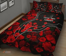 ANZAC Lest We Forget Quilt Bed Set Poppy Flowers