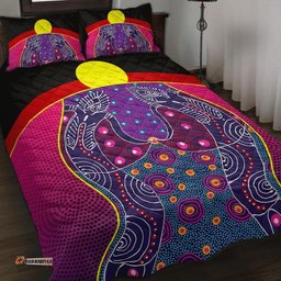 Quilt Bed Set Aboriginal Sublimation Dot Pattern Style Violet