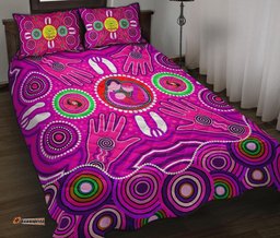 quilt bed sets aboriginal family with dot painting art