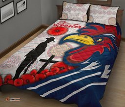 Australia Roosters Quilt Bed Set ANZAC Day Three Tiles Style