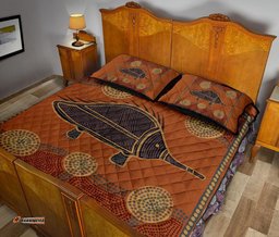 Aboriginal Quilt Bed Set Indigenous Echidna