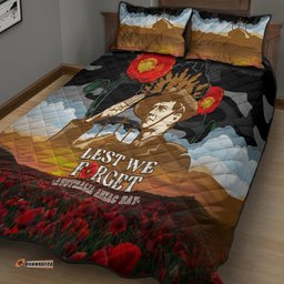 Australia ANZAC Day Quilt Bed Set Lest We Forget Australian Army Corps
