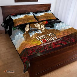 Australia ANZAC Day Quilt Bed Set Lest We Forget Australian Army Corps