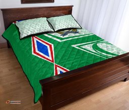 Italy Rugby Quilt Bed Set Gli Azzurri Vibes Green
