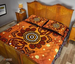 Aboriginal Quilt Bed Set Baby Kangaroo And Dot Painting Patterns