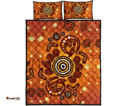 Aboriginal Quilt Bed Set Baby Kangaroo And Dot Painting Patterns