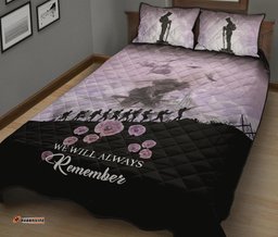 Remember ANZAC New Zealand Quilt Bed Set Angel Pink