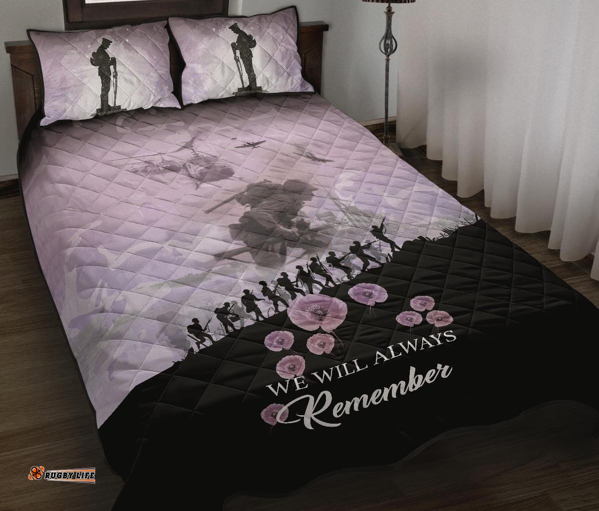 Remember ANZAC New Zealand Quilt Bed Set Angel Pink