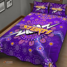 custom personalised melbourne storm quilt bed set aboriginal dot