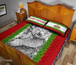 Christmas Australia Quilt Bed Set Merry Christmas Koala