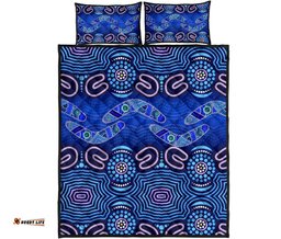 ABoriginal Quilt Bed Set Boomerangs And Dot Painting Art Ver02