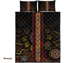 Quilt Bed Set Aboriginal Dot Panting Art Stripe Lines
