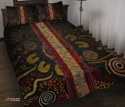 Quilt Bed Set Aboriginal Dot Panting Art Stripe Lines