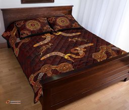 Aboriginal Quilt Bed Set Snake, Kangaroo Dot