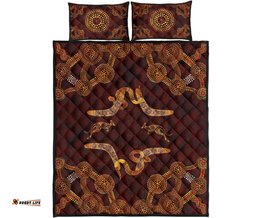 Aboriginal Quilt Bed Set Snake, Kangaroo Dot
