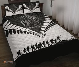 New Zealand ANZAC Quilt Bed Set, Lest We Forget Silver Fern Quilt And Pillow Cover