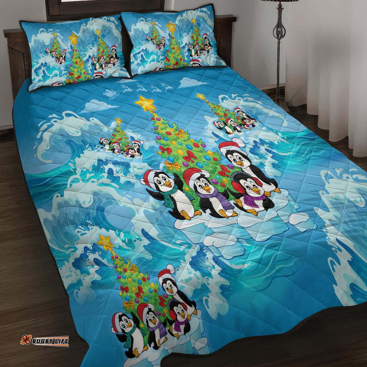 Its Penguin ing To Look A Lot Like Christmas Quilt Bed Set